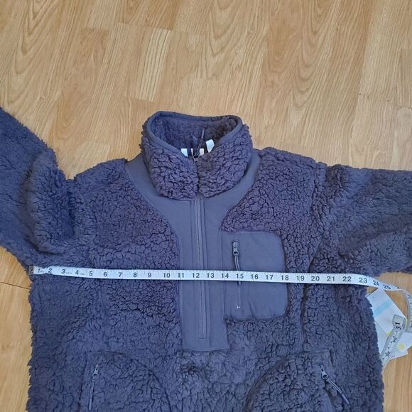Zella Faux Shearling Pullover sz XL in Grey Forged - Picture 10 of 13